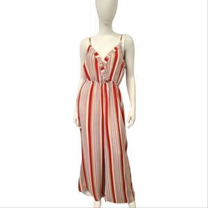 Flying Tomato Red Striped Romper Womens size Large